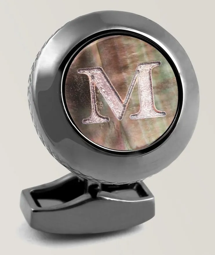 M' Engraved Personal Single Letter Cufflink