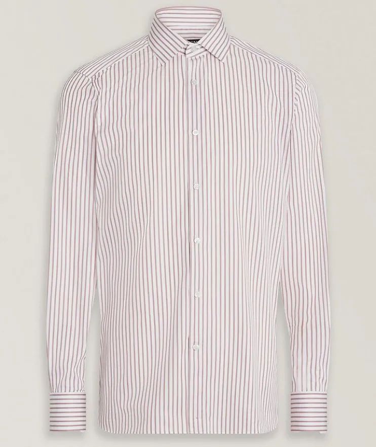 Macro-Striped Trecapi Cotton Dress Shirt