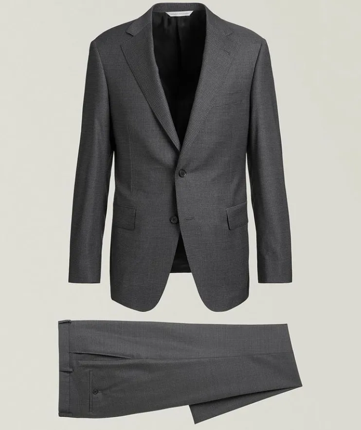 Madison Mini-Check Stretch-Wool Suit