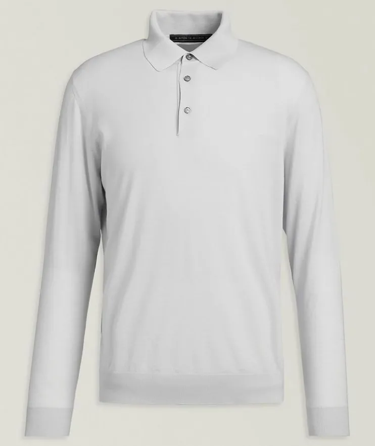 Marled Wool Knit Polo