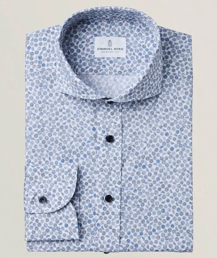Marseille Printed Stretch-Cotton Dress Shirt