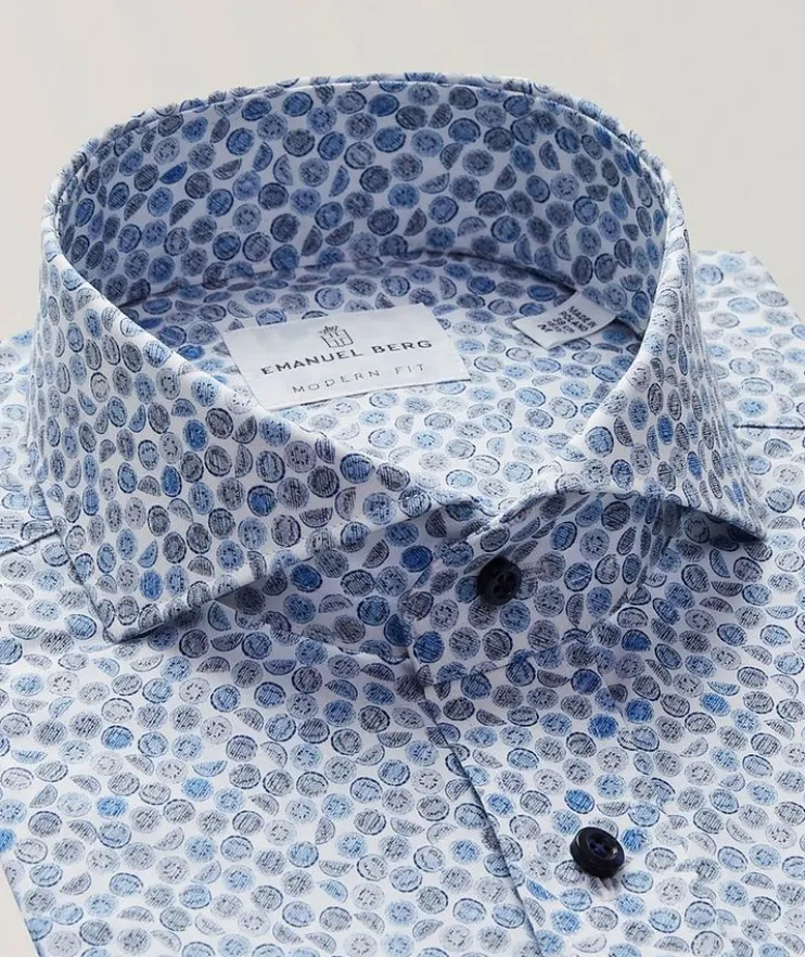 Marseille Printed Stretch-Cotton Dress Shirt