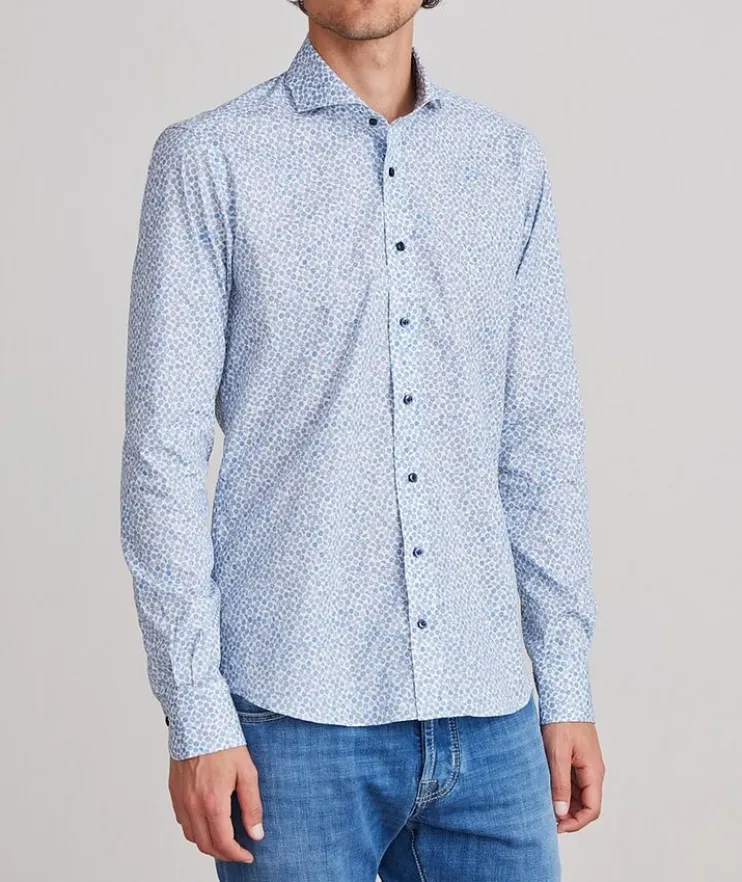 Marseille Printed Stretch-Cotton Dress Shirt
