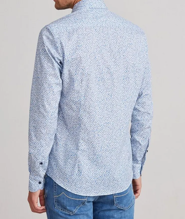 Marseille Printed Stretch-Cotton Dress Shirt
