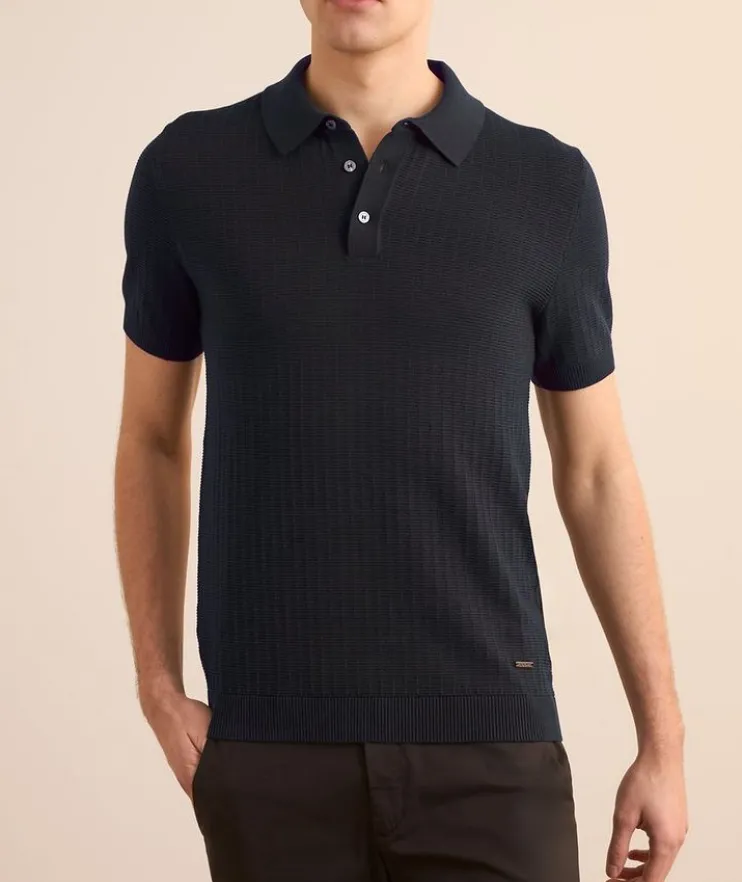 Mauron Cotton Textured Knit Polo