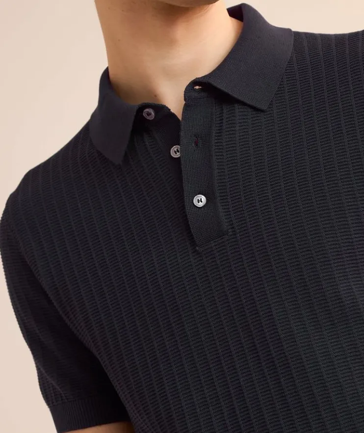 Mauron Cotton Textured Knit Polo