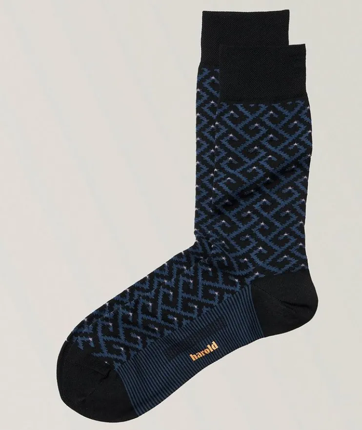 Maze Stretch-Cotton Socks