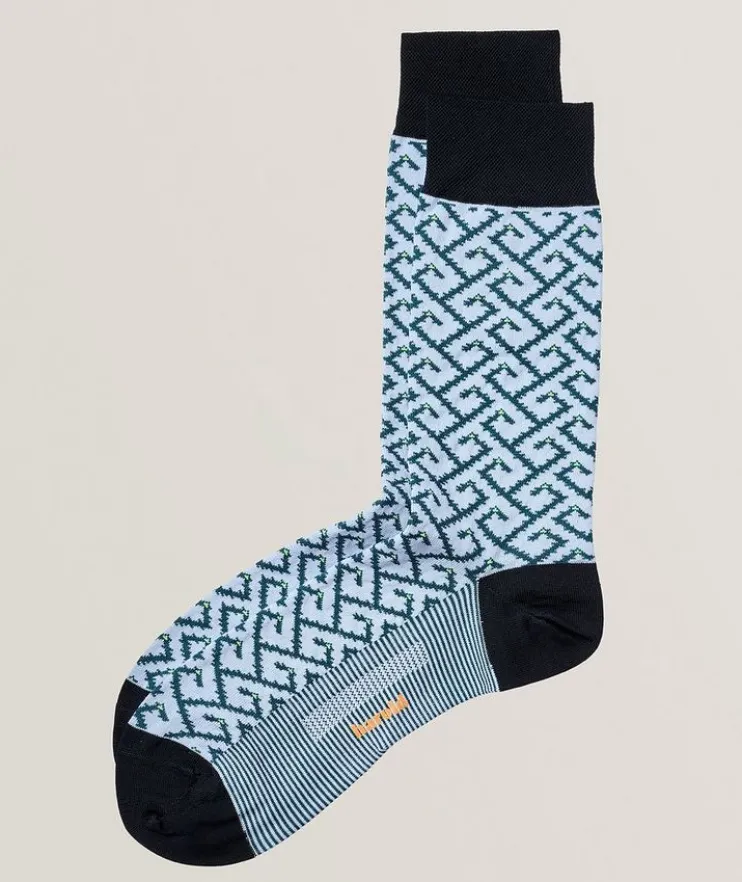 Maze Stretch-Cotton Socks