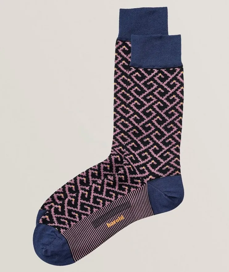 Maze Stretch-Cotton Socks