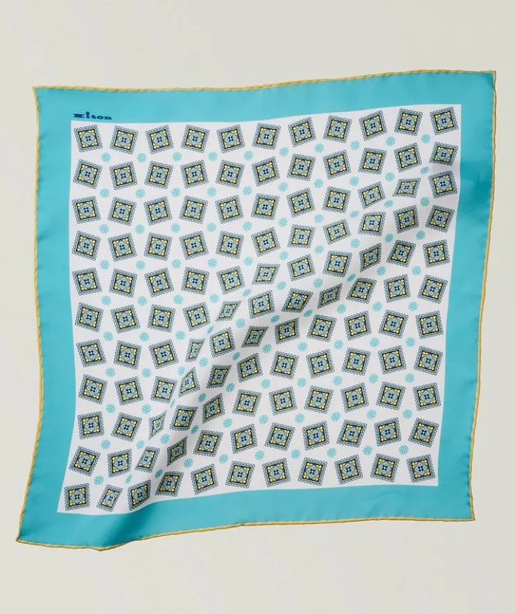 Medallion Border Silk Pocket Square