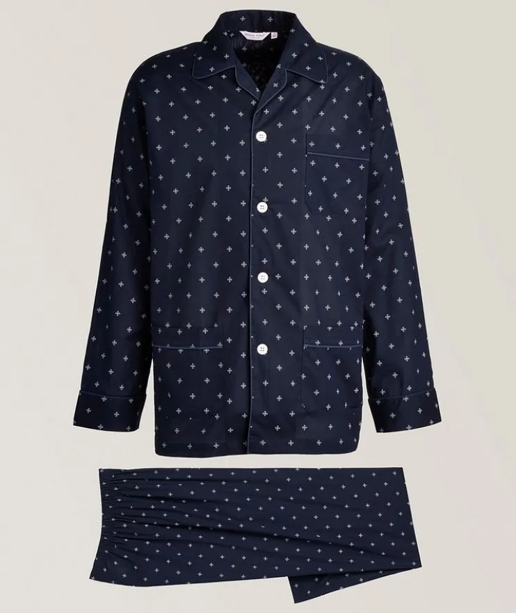 Medallion Rope Piped Cotton Pyjama Set