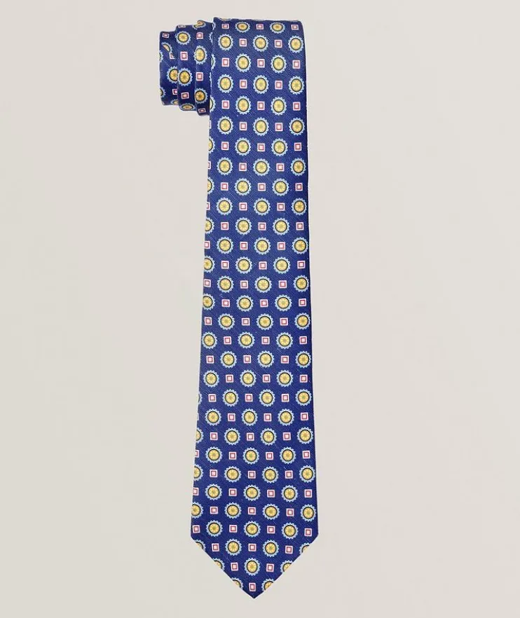Medallion Silk-Linen Tie
