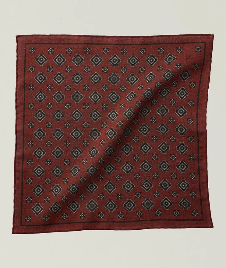 Medallion Wool Pocket Square