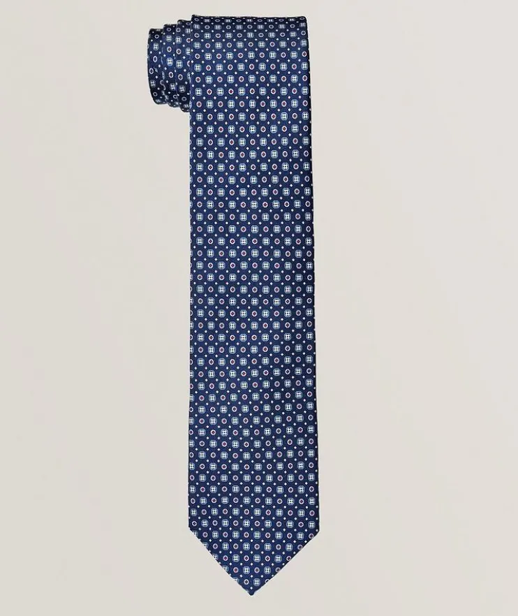 Medallion-Dot Silk Tie