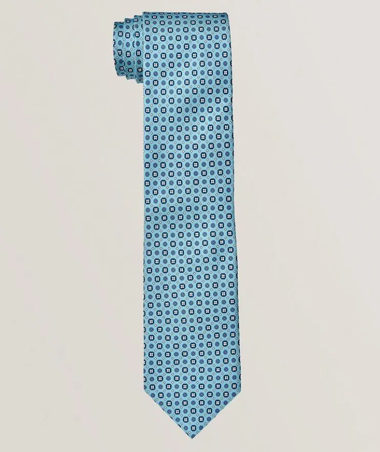 Medallion-Dot Silk Tie