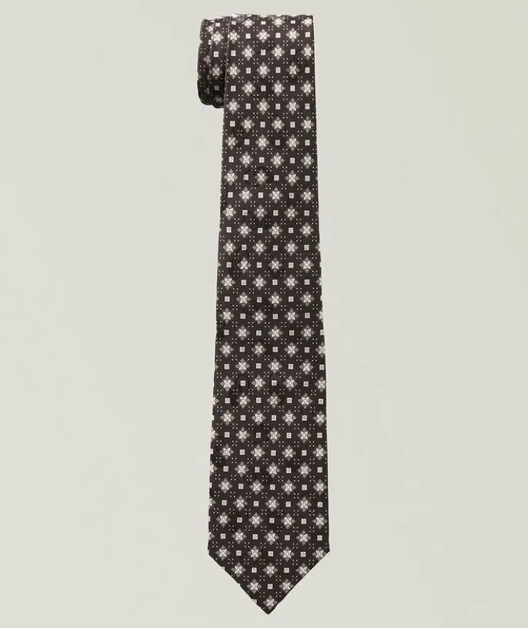 Medallion-Print Silk Tie