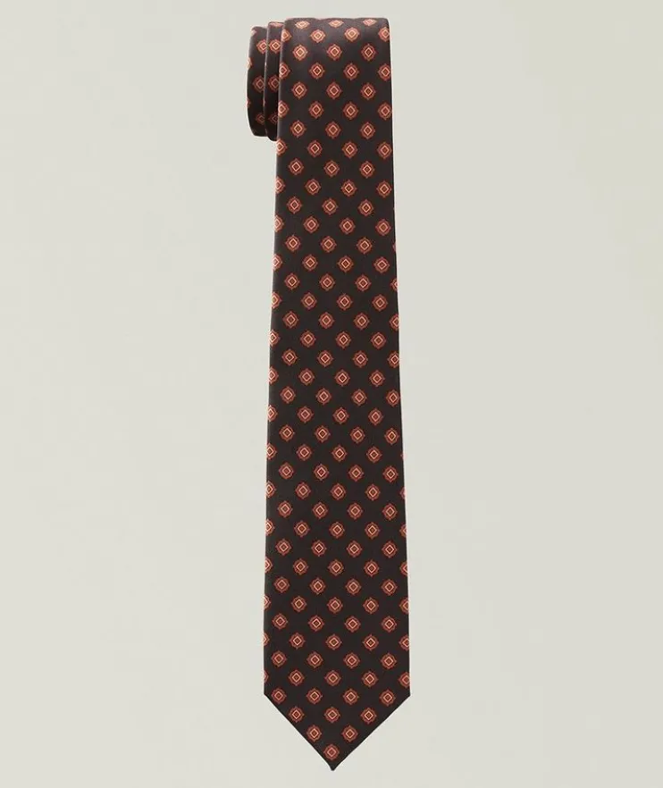 Medallion-Print Silk Tie