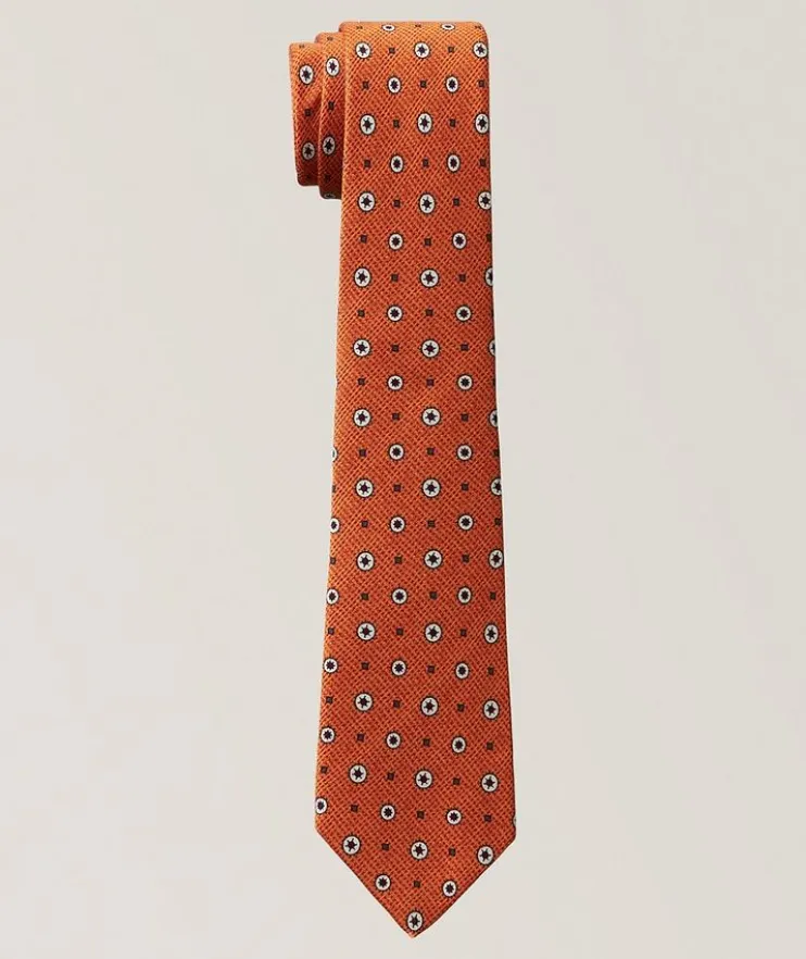 Medallion-Print Silk Tie
