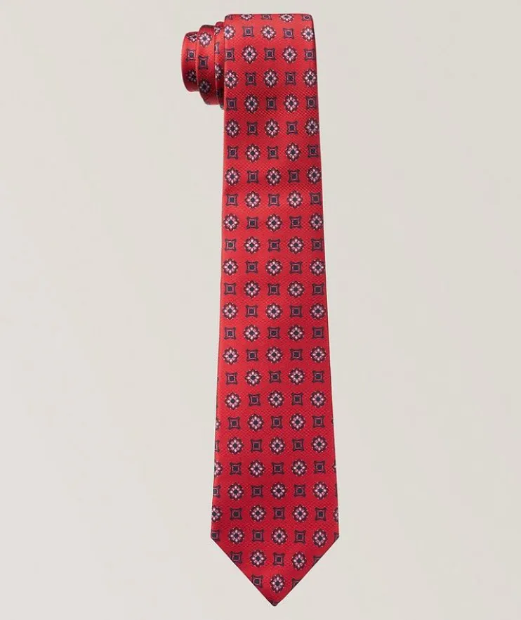 Medallion-Print Silk Tie