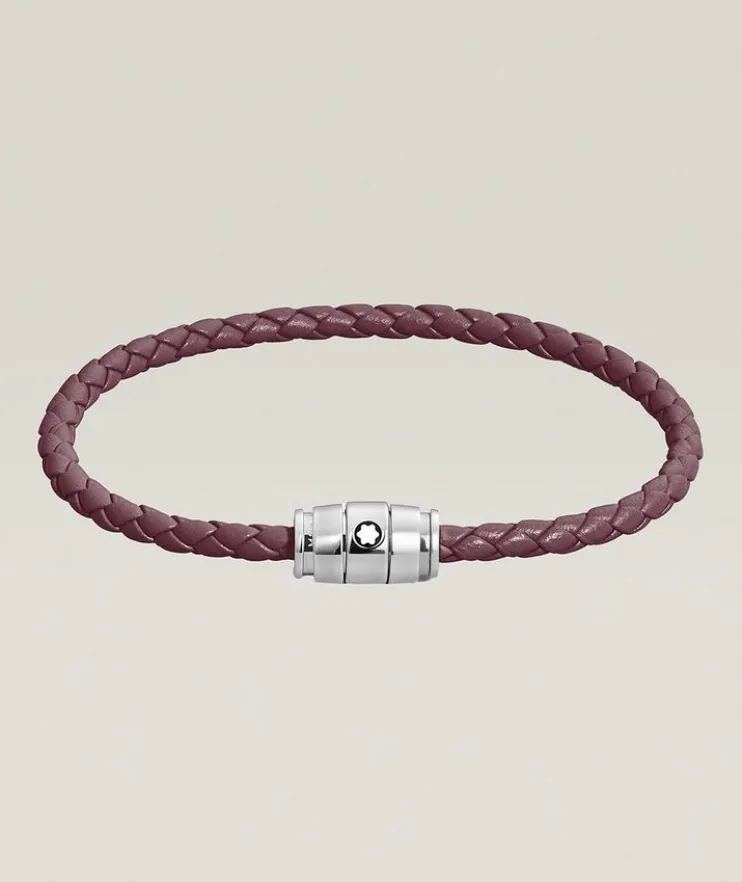 Meisterstück Three Ring Woven Leather Bracelet