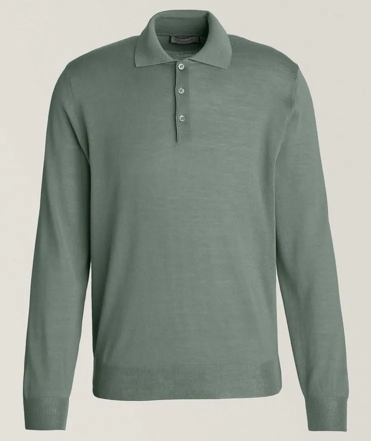 Merino Wool Polo Sweater
