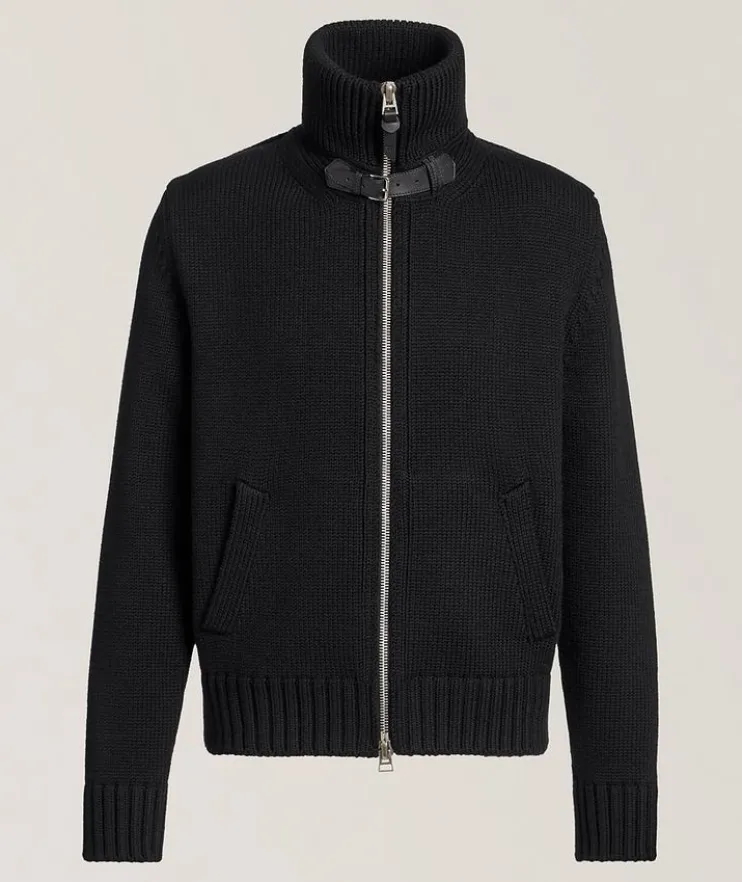 Merino Wool Zipper Cardigan