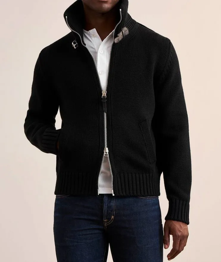Merino Wool Zipper Cardigan