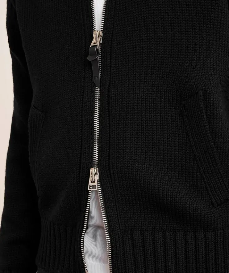 Merino Wool Zipper Cardigan