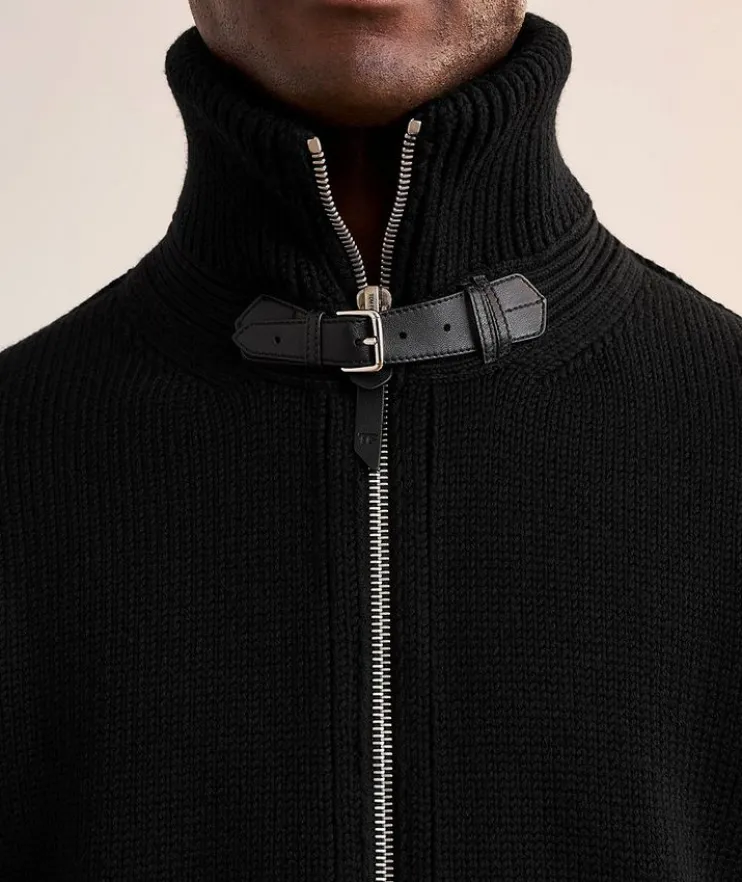 Merino Wool Zipper Cardigan