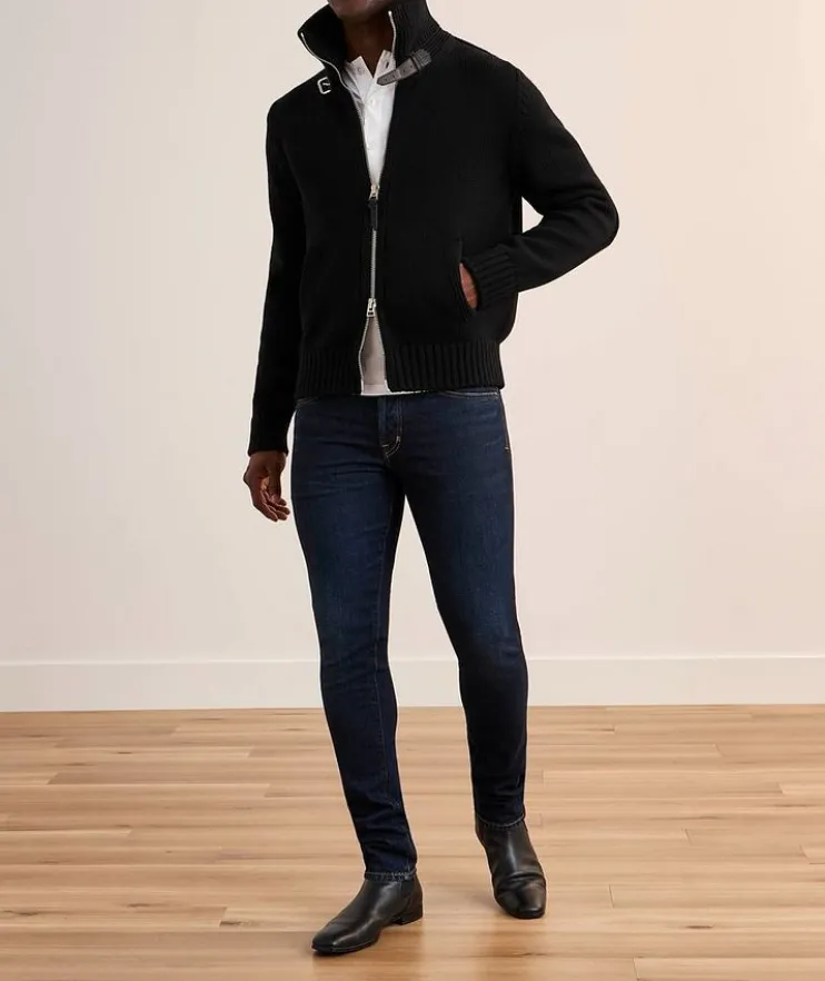 Merino Wool Zipper Cardigan