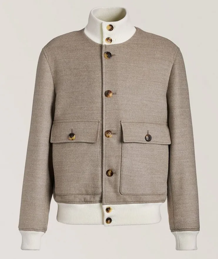 Merino Wool-Cashmere Coaches Jacket