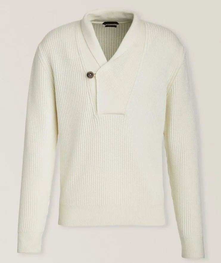 Merino Wool-Silk Shawl Sweater