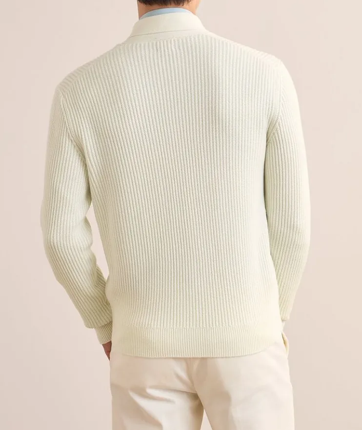 Merino Wool-Silk Shawl Sweater