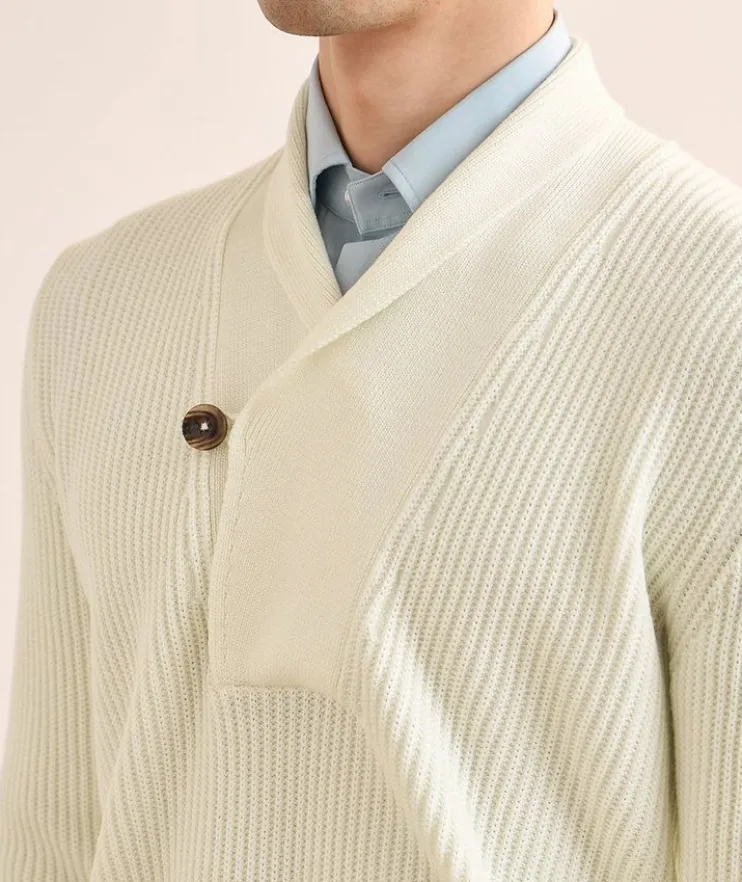 Merino Wool-Silk Shawl Sweater