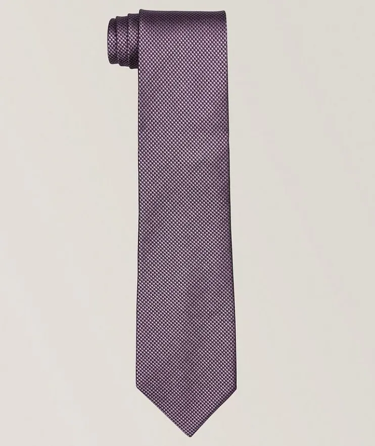 Micro Checked Silk Tie