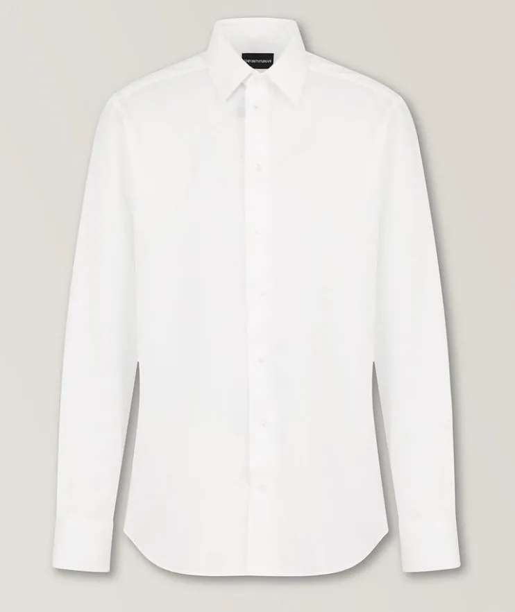 Micro Chevron Tencel-Cotton Shirt