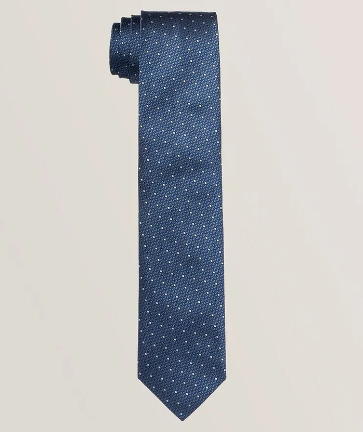 Micro Diamond Pattern Silk Tie