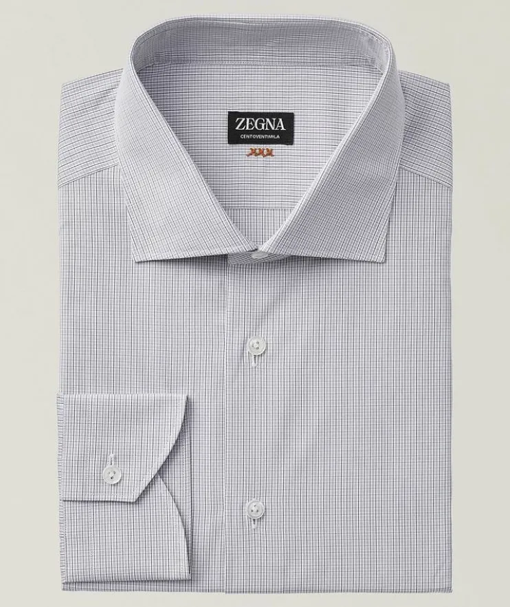 Micro-Check Centroventimilia Cotton Dress Shirt