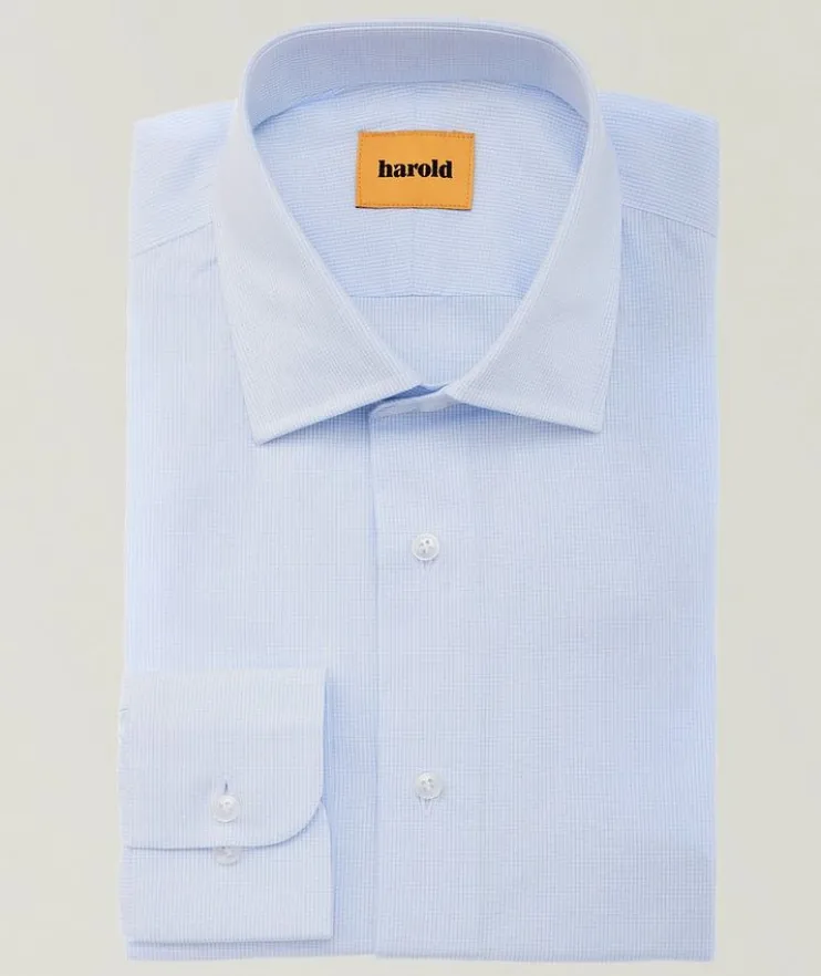 Micro-Check Cotton Dress Shirt