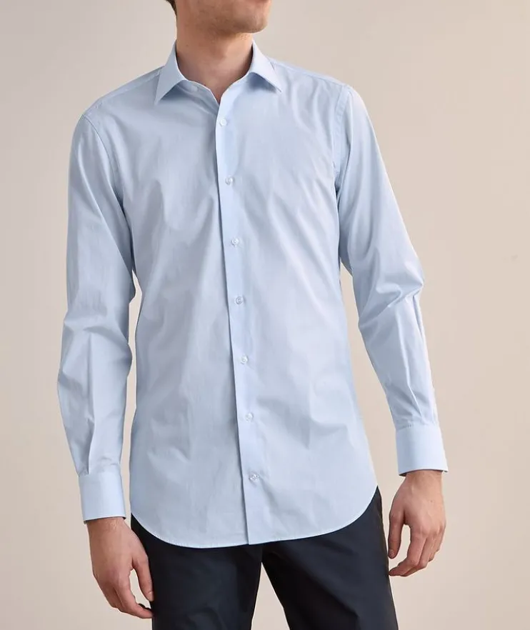 Micro-Check Cotton Dress Shirt
