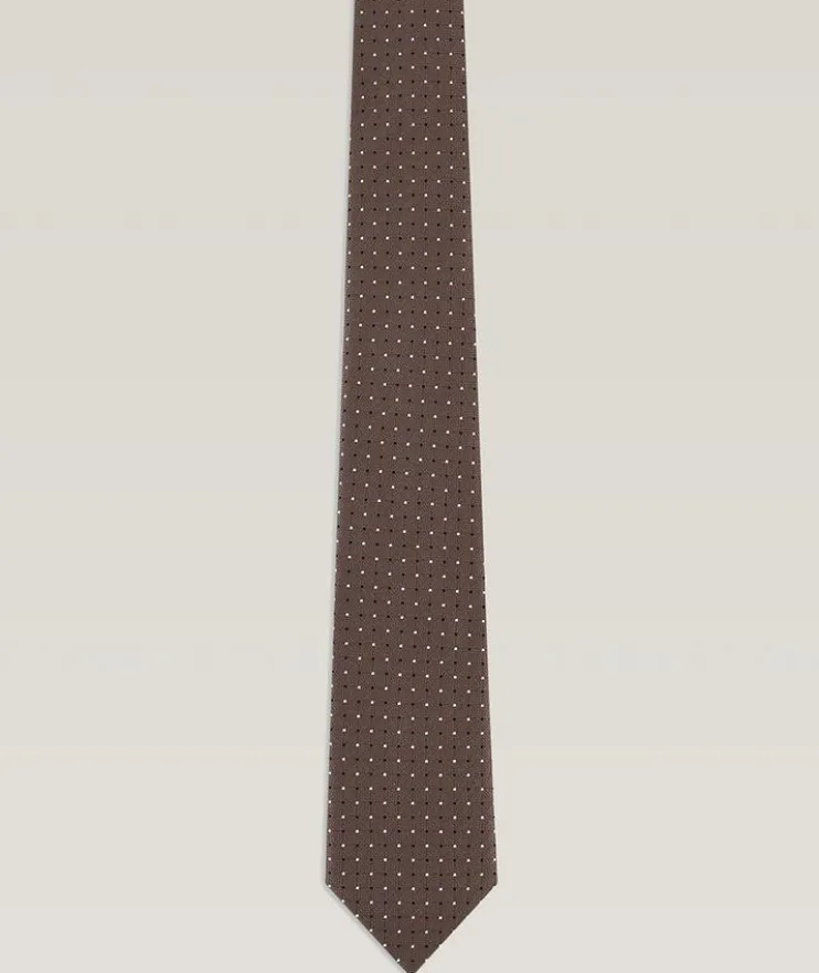 Micro-Dot Chevron Silk Jacquard Tie
