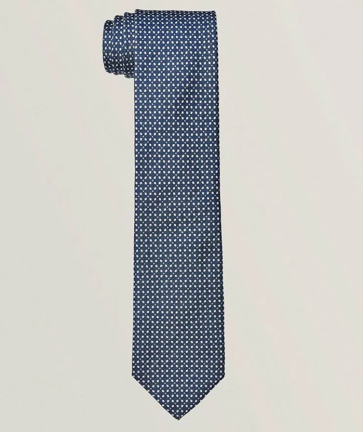 Micro-Dot Silk-Linen Tie