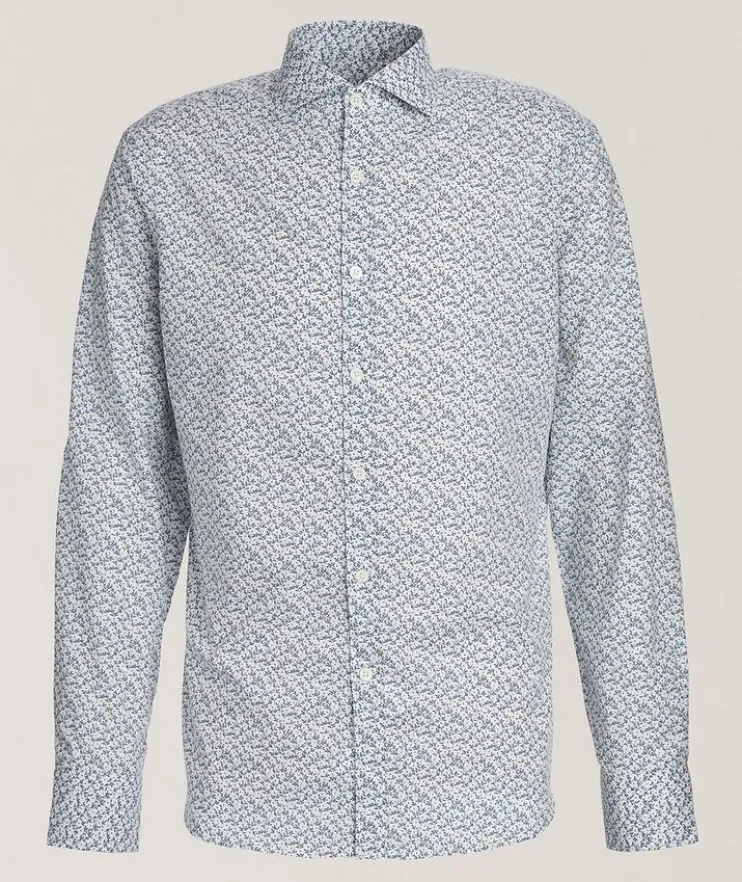 Micro-Floral Cotton-Lyocell Shirt