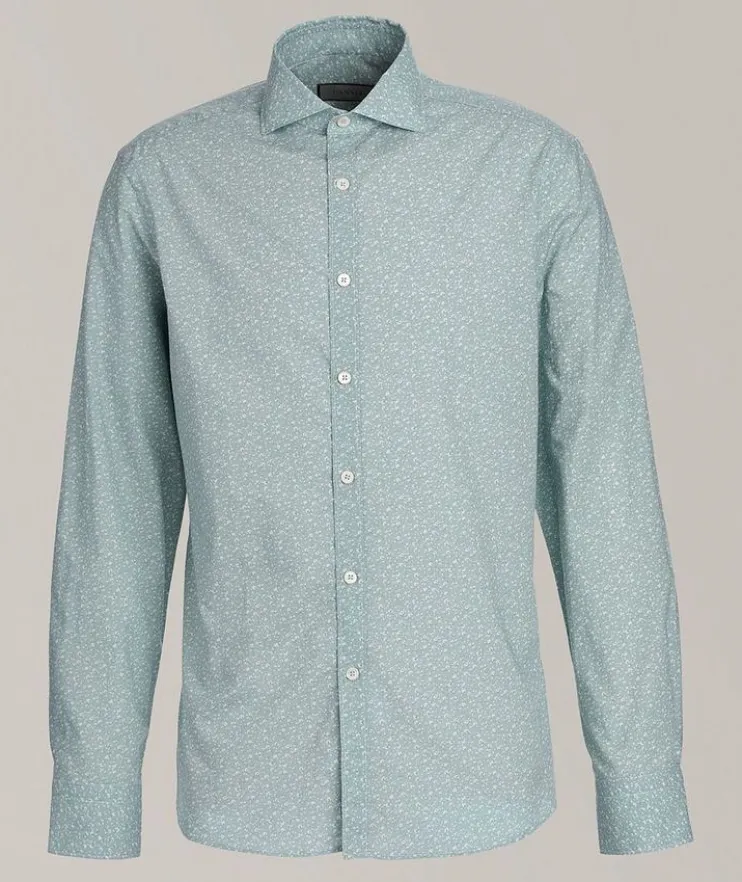 Micro-Floral Cotton-Lyocell Shirt