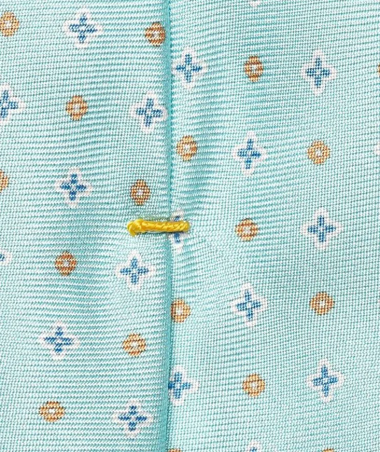 Micro-Floral Print Silk Tie