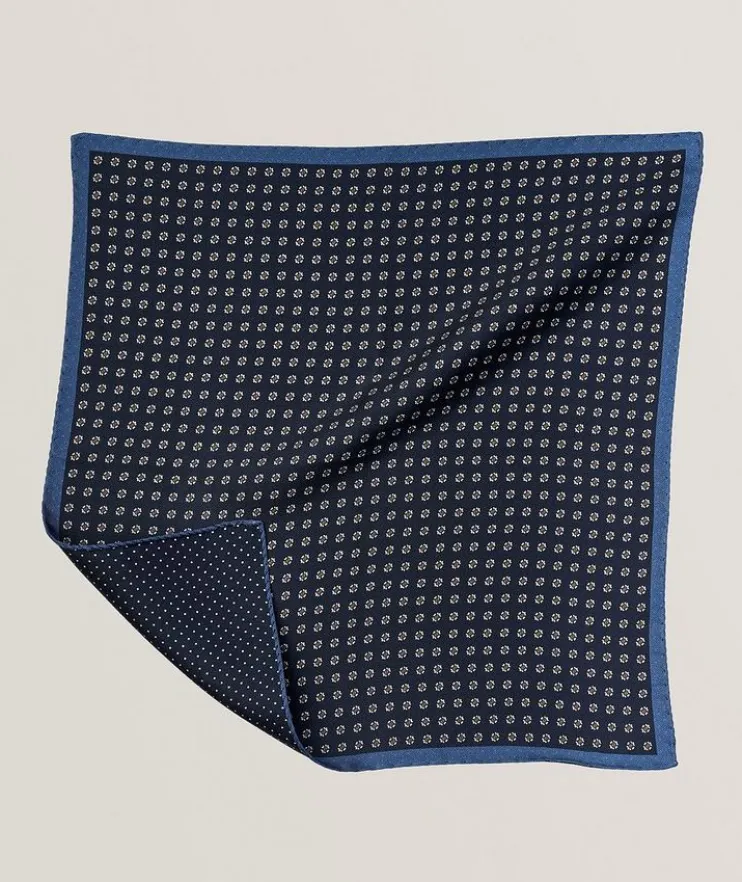 Micro-Floral Silk Pocket Square