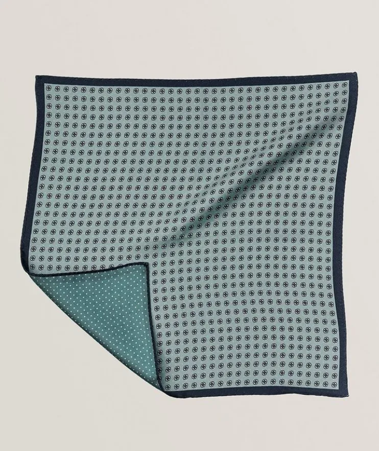 Micro-Floral Silk Pocket Square