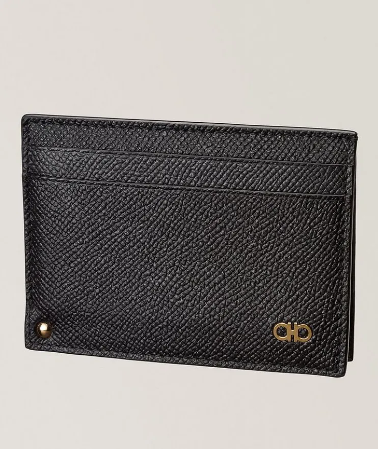 Micro-Gancio Grained Leather Cardholder