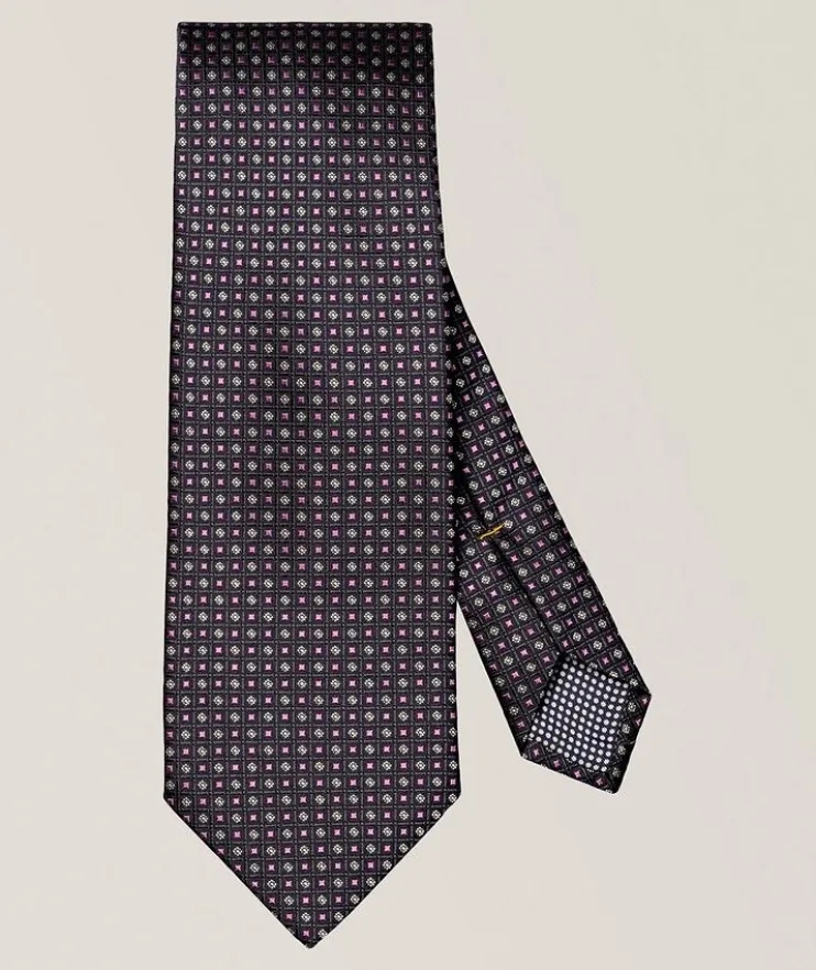 Micro-Geometric Woven Silk Tie