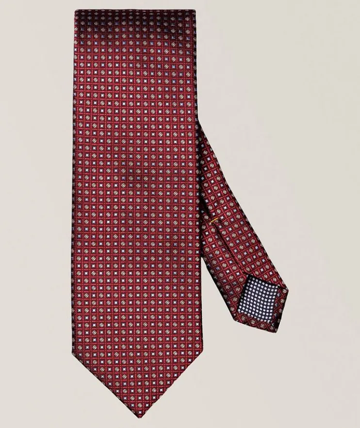 Micro-Geometric Woven Silk Tie